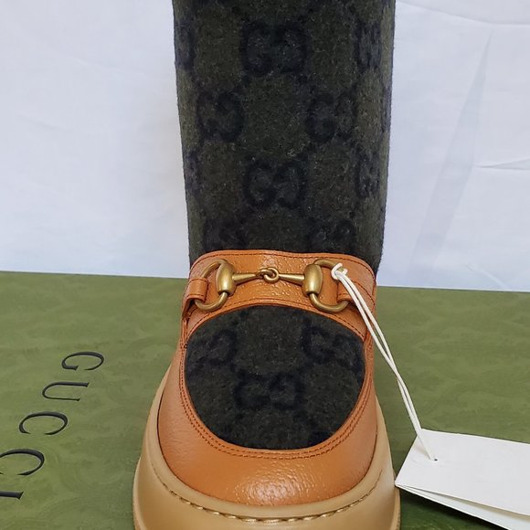 NIB Gucci GG wool shearling-lined horsebit snow boots- IT 36 US 6 - Picture 4 of 14